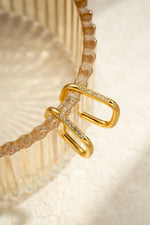 Charger l'image dans la visionneuse de galerie, Boucles d’oreilles créoles rectangulaires ornées de cristaux