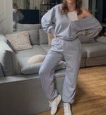 Charger l'image dans la visionneuse de galerie, Jogging en coton à bas élastiqué - Gris