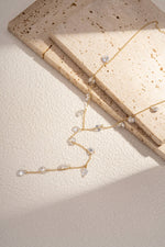 Charger l'image dans la visionneuse de galerie, Collier Acier inoxydable avec perles en gouttes en cristal: Or jaune