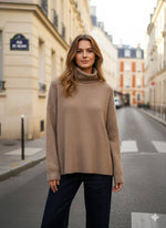 Charger l'image dans la visionneuse de galerie, Pull col montant élégant: Taupe / Taille unique