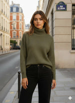 Charger l'image dans la visionneuse de galerie, Pull col montant élégant: Kaki / Taille unique