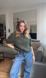 Charger l'image dans la visionneuse de galerie, Pull 80% kid mohair manche courte
