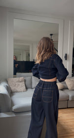 Charger l'image dans la visionneuse de galerie, Pantalon denim à revers