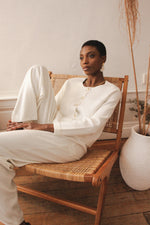 Charger l'image dans la visionneuse de galerie, Veste en laine avec finition crochet crème