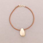 Charger l'image dans la visionneuse de galerie, Collier Pendentif Goutte Métal: Doré et marron