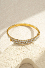 Charger l'image dans la visionneuse de galerie, Bracelet doré diamants multiples éclat luxe acier inoxydable