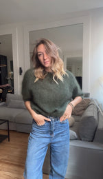 Charger l'image dans la visionneuse de galerie, Pull 80% kid mohair manche courte