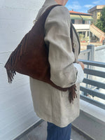 Charger l'image dans la visionneuse de galerie, JANE - franges en daim véritable: vert militaires