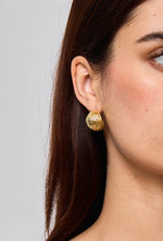 Charger l'image dans la visionneuse de galerie, Boucles d'oreilles demi créoles en acier inoxydable 124AQ171: Or jaune