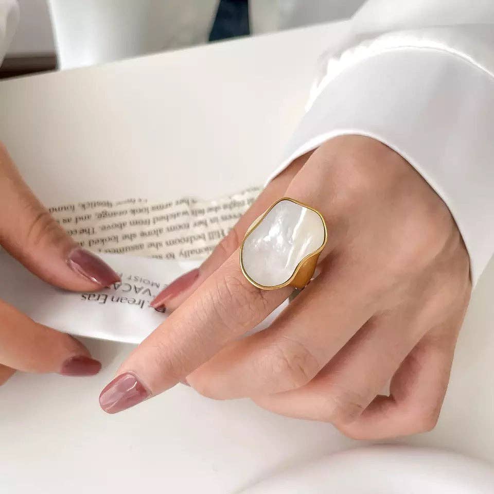 BAGUE Pearlescent Moon: Taille 16
