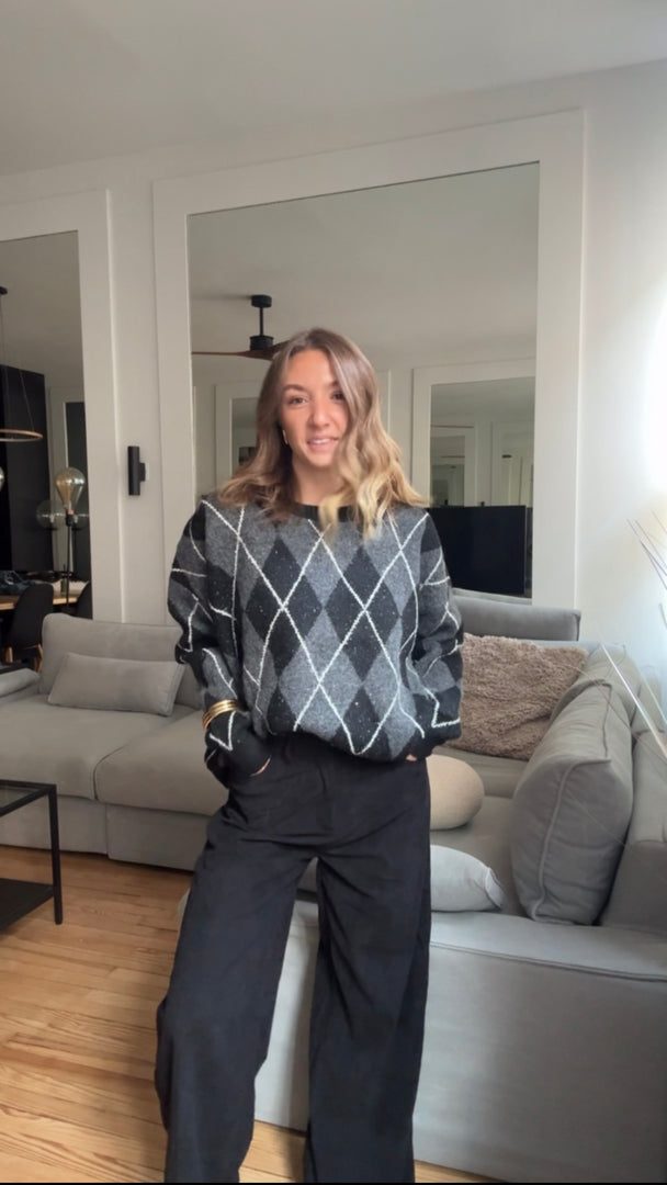 Pantalon large en velours côtelé