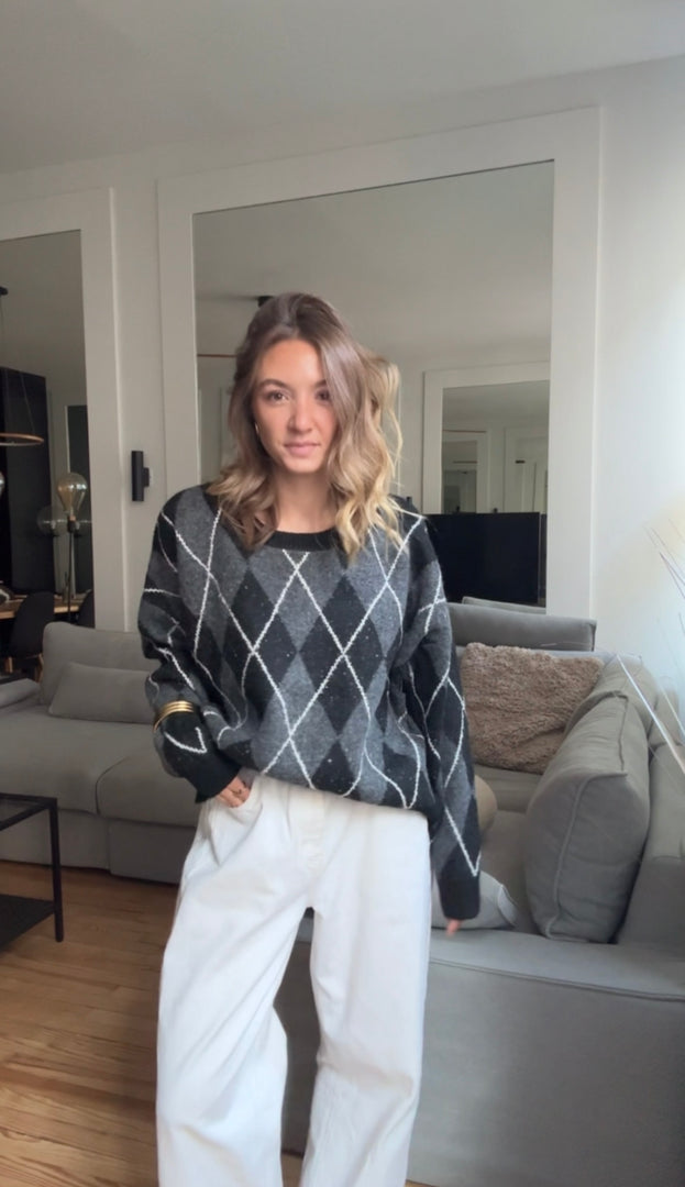 Pull en maille à motif losange