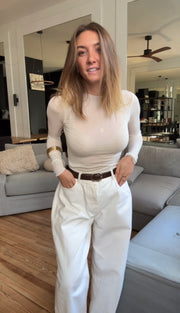 T-shirt manches longues col rond cachemire