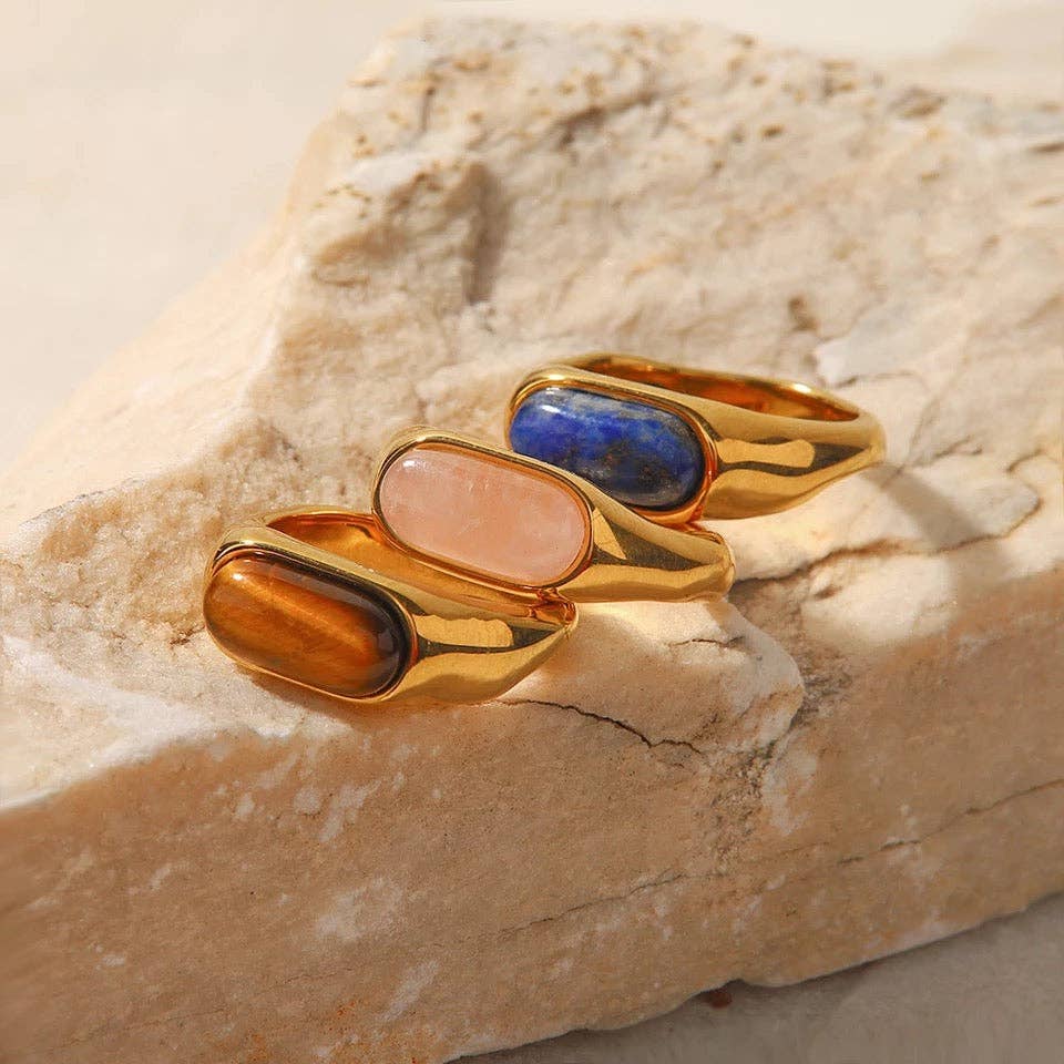 BAGUE 70's Moment: Marron / Taille 16