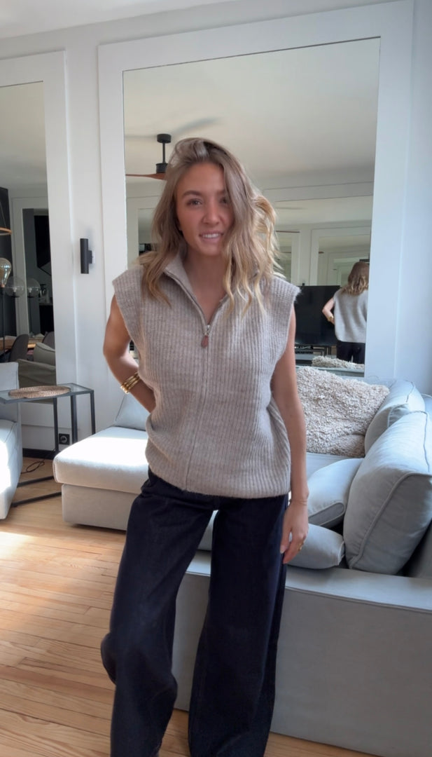 Gilet sans manches zippé