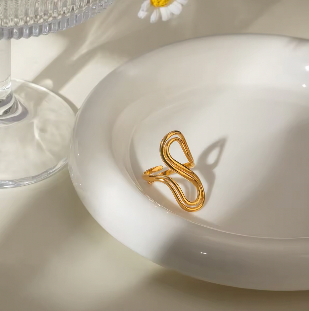 BAGUE auréole dorée: Or réglable