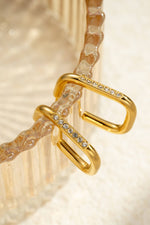 Charger l&#39;image dans la visionneuse de galerie, Boucles d’oreilles créoles rectangulaires ornées de cristaux
