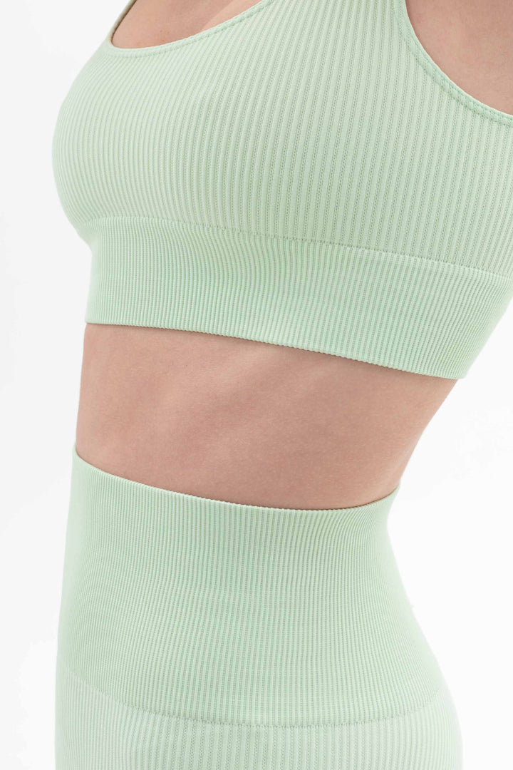 Soutien-gorge de sport Ribs MINT GREEN Yoga Pilates Activewear 🇮🇹 : M/L