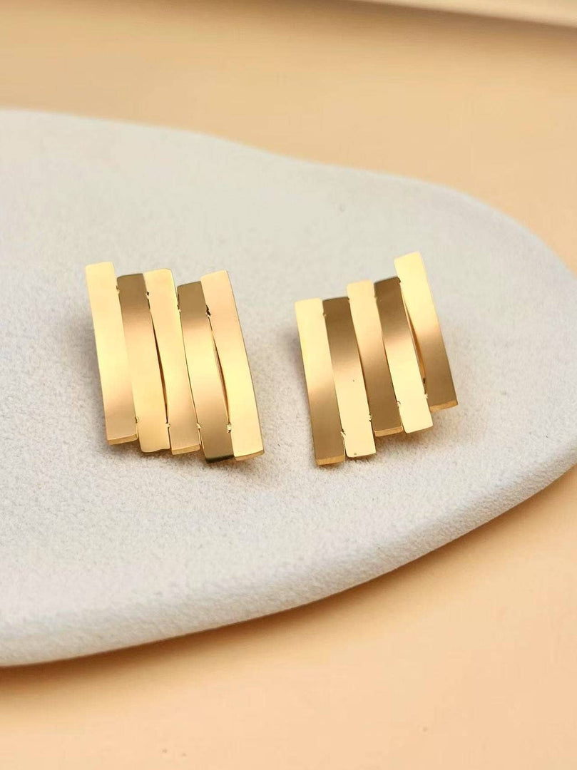 Boucles d’oreilles en forme géométriques acier inoxydable : Or jaune