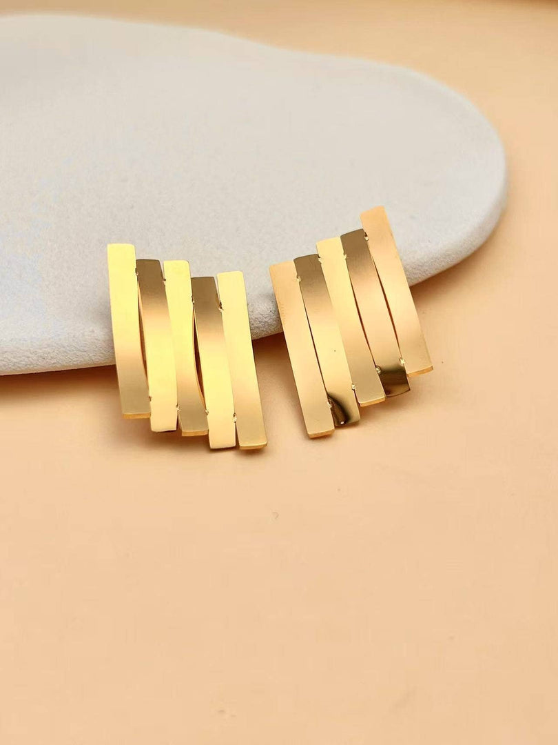 Boucles d’oreilles en forme géométriques acier inoxydable : Or jaune