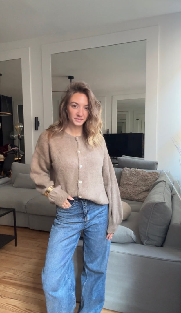 Cardigan en alpaga superfine et laine