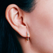 Boucles d'oreilles créoles brillantes en acier: Multicolor