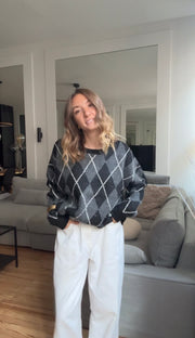 Pull en maille à motif losange