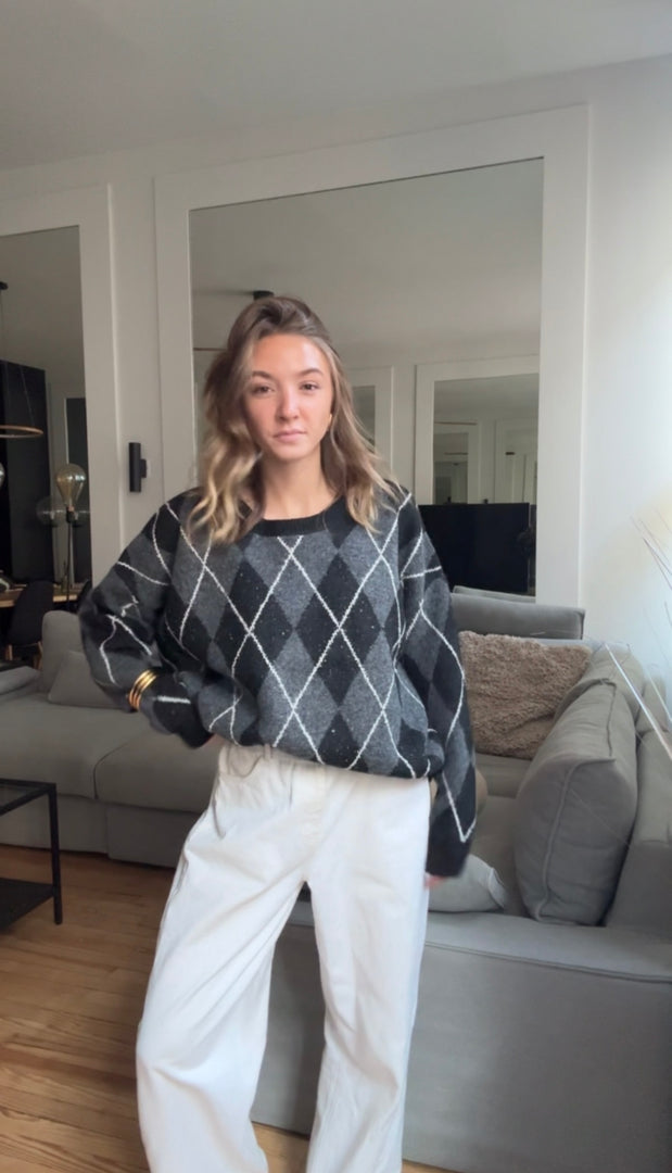 Pull en maille à motif losange