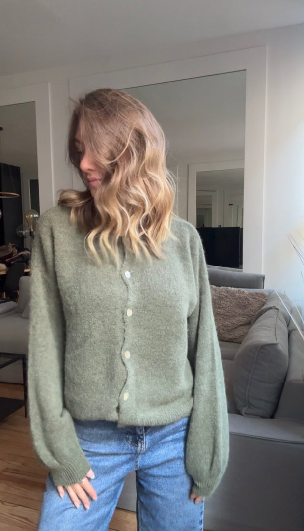 Cardigan en alpaga superfine et laine