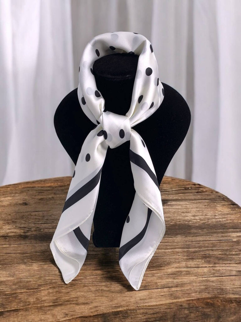 Foulard à motif 68x68cm Noir