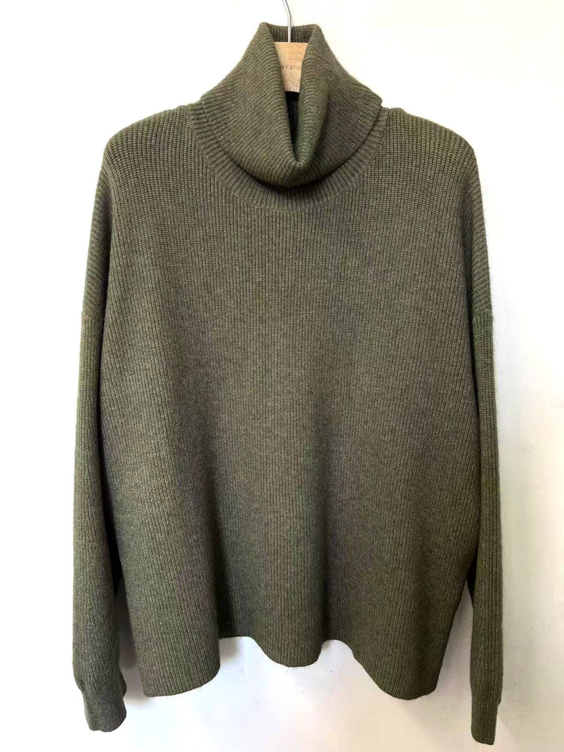 Pull col montant élégant: Kaki / Taille unique