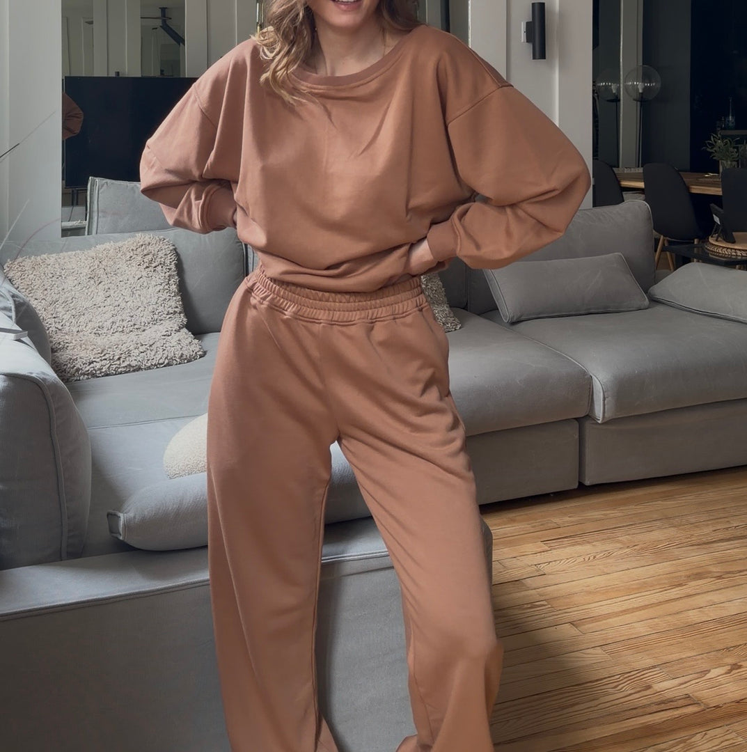 Jogging en coton à bas élastiqué - Mocha