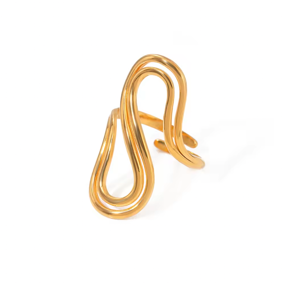 BAGUE auréole dorée: Or réglable