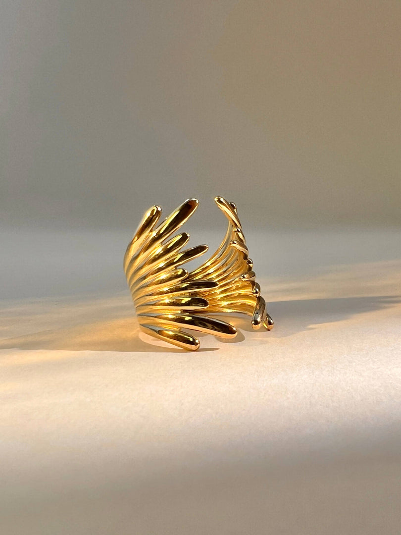 Bague sculptural réglable en acier inoxydable
