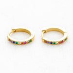 Charger l&#39;image dans la visionneuse de galerie, Boucles d&#39;oreilles créoles brillantes en acier: Multicolor
