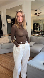 Charger l&#39;image dans la visionneuse de galerie, T-shirt manches longues col rond cachemire
