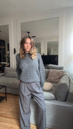 Charger l&#39;image dans la visionneuse de galerie, Pantalon large taille haute coupe droite
