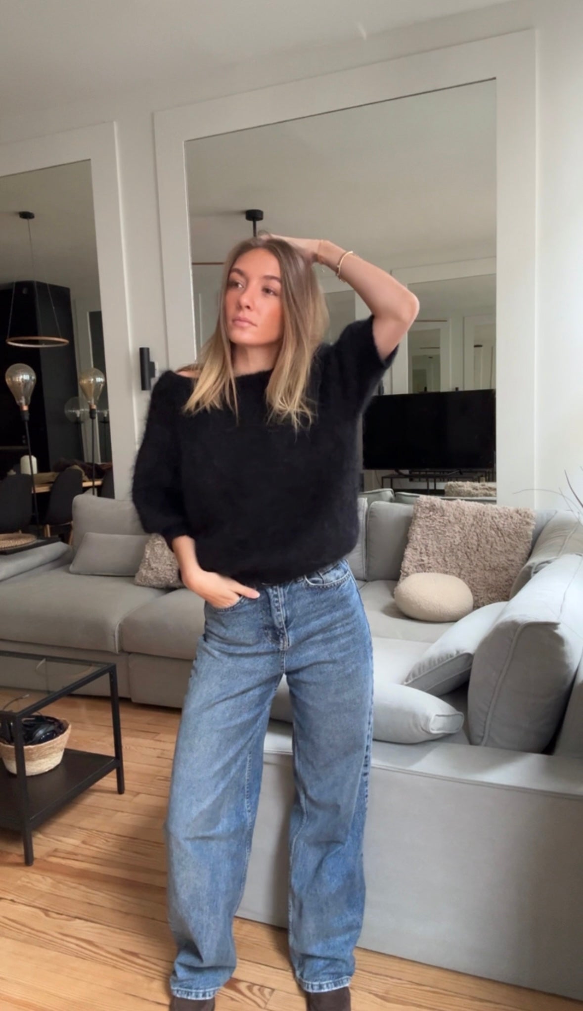 Pull 80% kid mohair manche courte