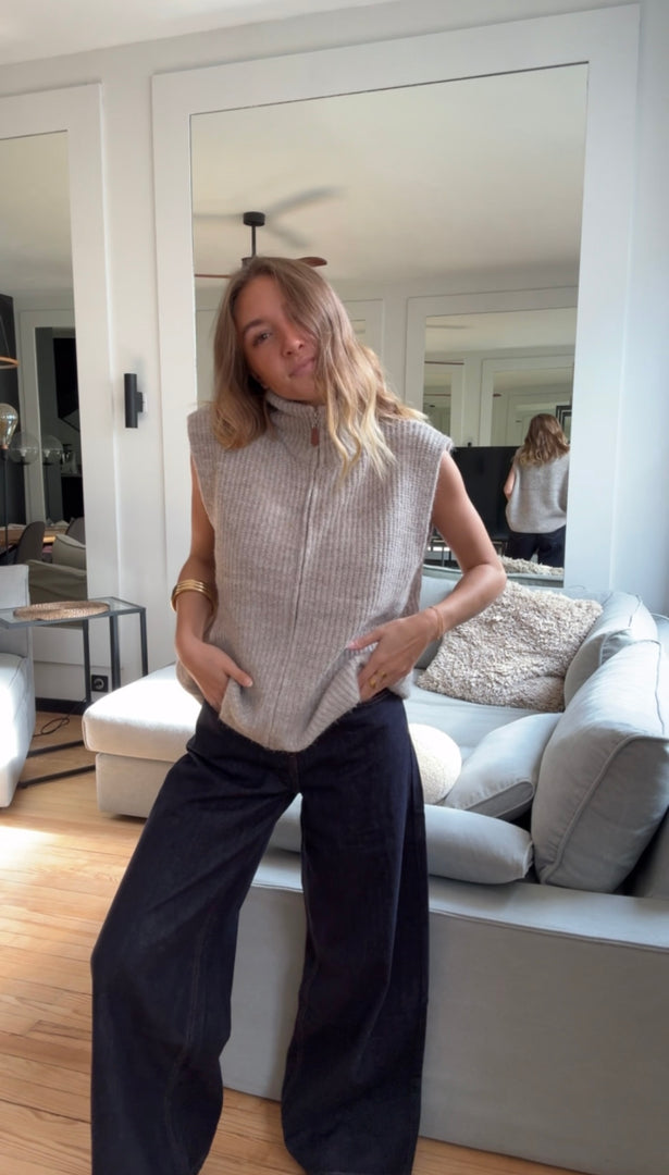 Gilet sans manches zippé