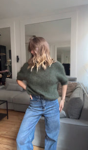 Pull 80% kid mohair manche courte