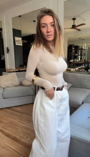 T-shirt manches longues col rond cachemire