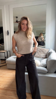 Pull grosse maille sans manches