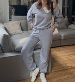 Charger l'image dans la visionneuse de galerie, Jogging en coton à bas élastiqué - Gris