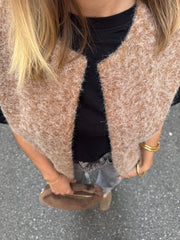Veste sans manche fourrure - Taupe