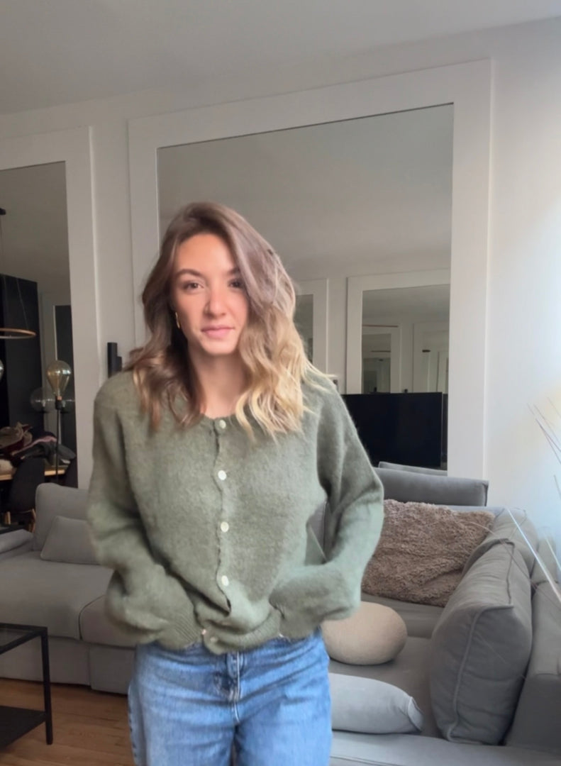 Cardigan en alpaga superfine et laine