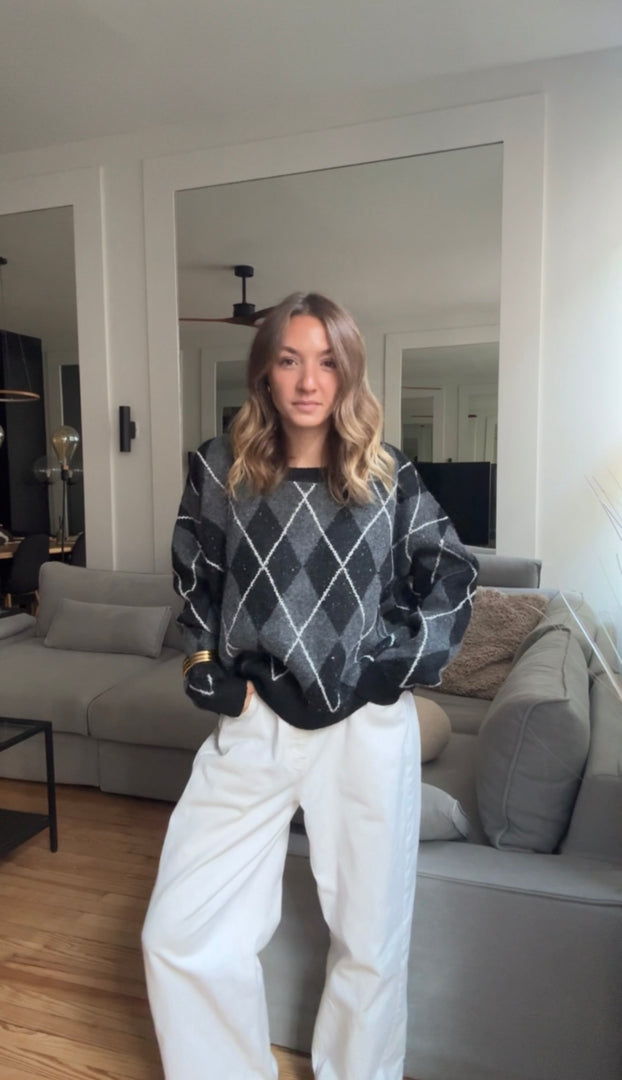 Pull en maille à motif losange