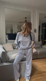 Charger l'image dans la visionneuse de galerie, Jogging en coton – Coupe droite - Gris