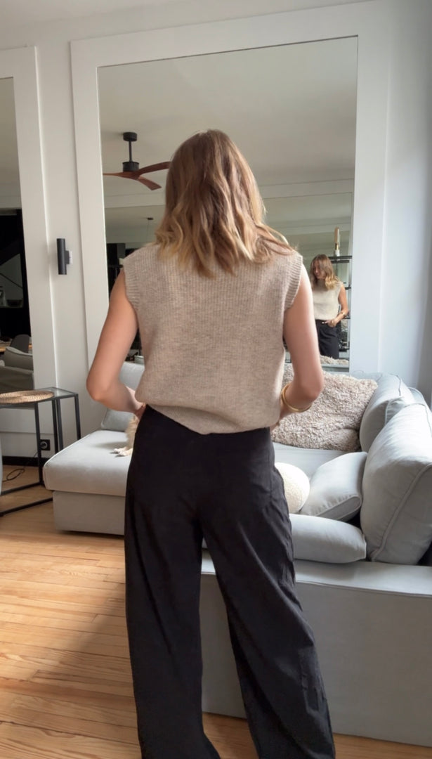 Pantalon large en velours côtelé