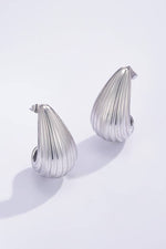 Charger l&#39;image dans la visionneuse de galerie, Boucles d&#39;oreilles gouttes d&#39;eau en acier inoxydable 124AQ06: Argent
