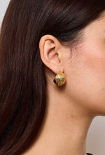 Charger l&#39;image dans la visionneuse de galerie, Boucles d&#39;oreilles demi créoles en acier inoxydable 124AQ171: Or jaune
